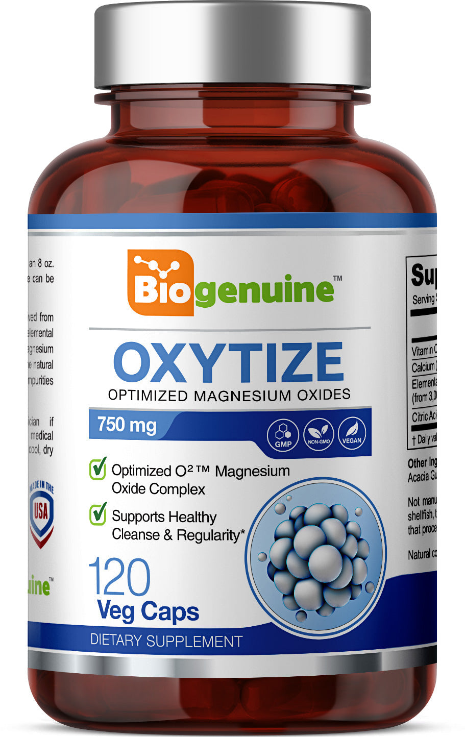 Oxytize Optimized Magnesium Oxides 750 mg 120 Veg Capules