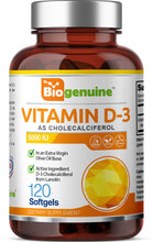 Load image into Gallery viewer, Vitamin D-3 5000 IU High-Potency 120 Softgels

